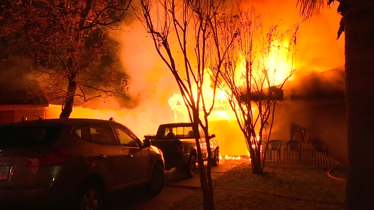 1 person taken to hospital after massive house fire in southwest Houston