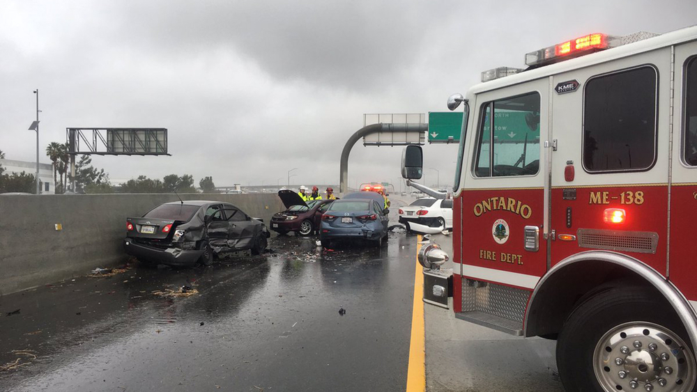 4 Ontario firefighters injured in crash on 15 Freeway