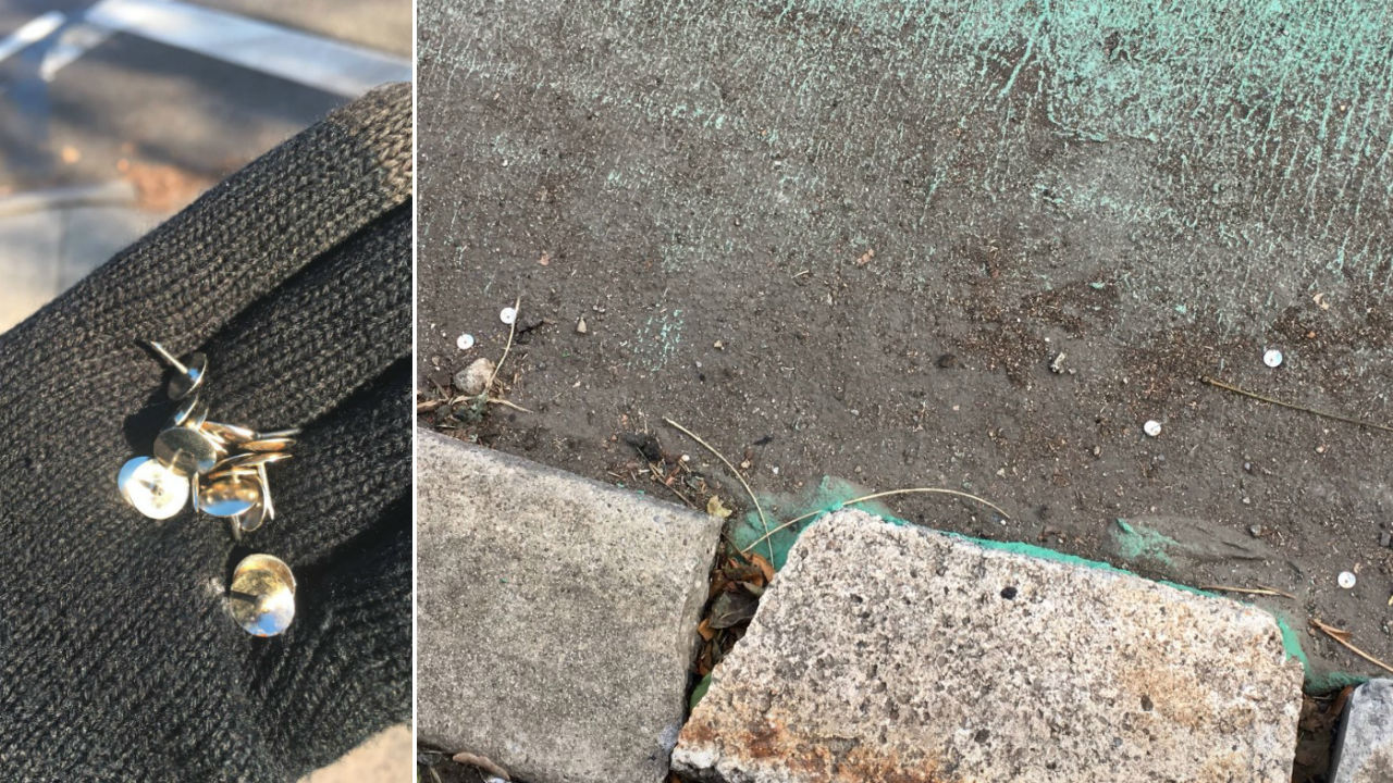 NYC councilman says thumbtacks intentionally left in Queens bike lane