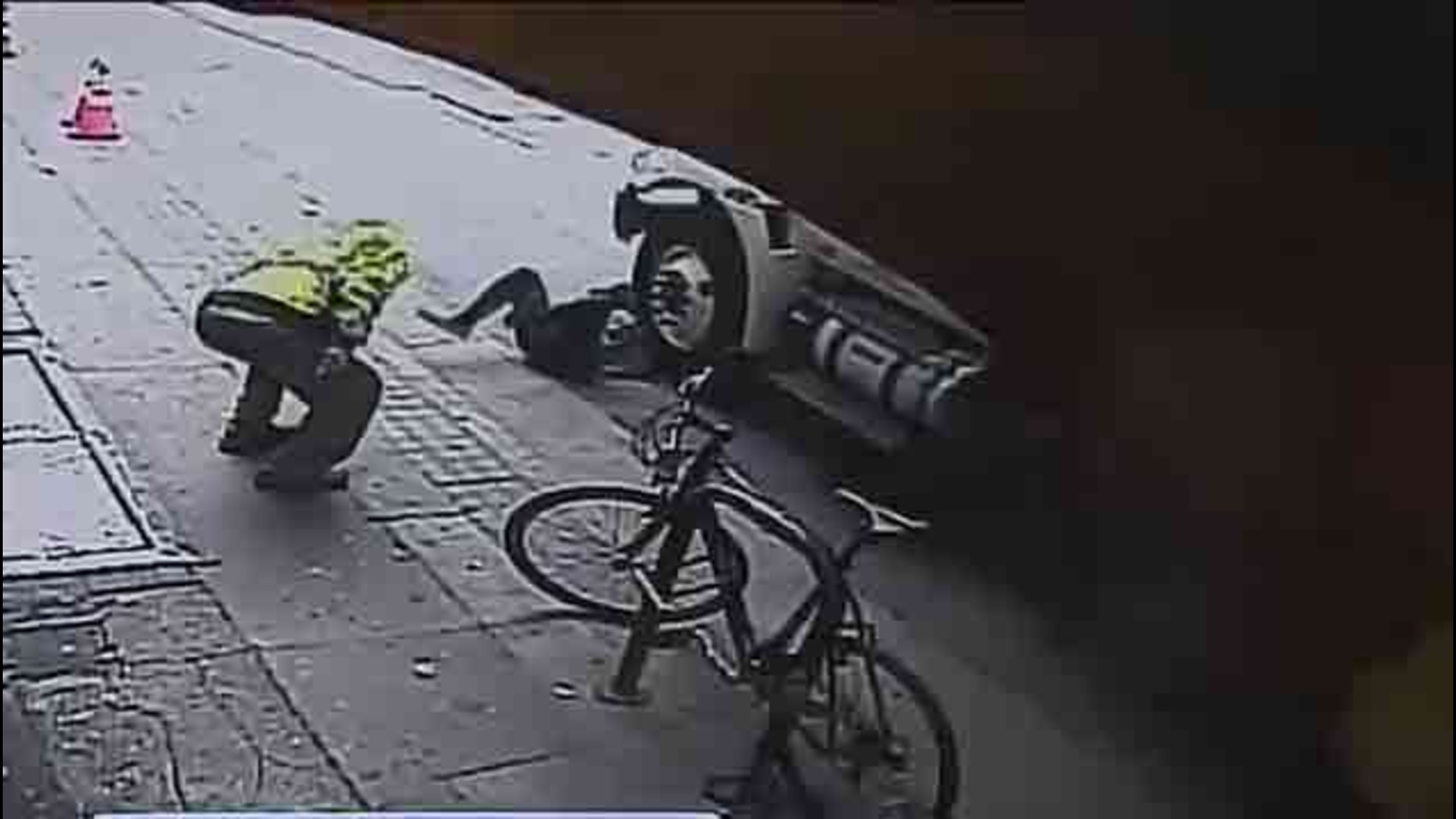 Video shows man pushed under truck in random attack in downtown Los