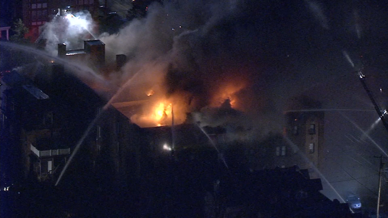Multi-alarm fire burns for hours in Overbrook
