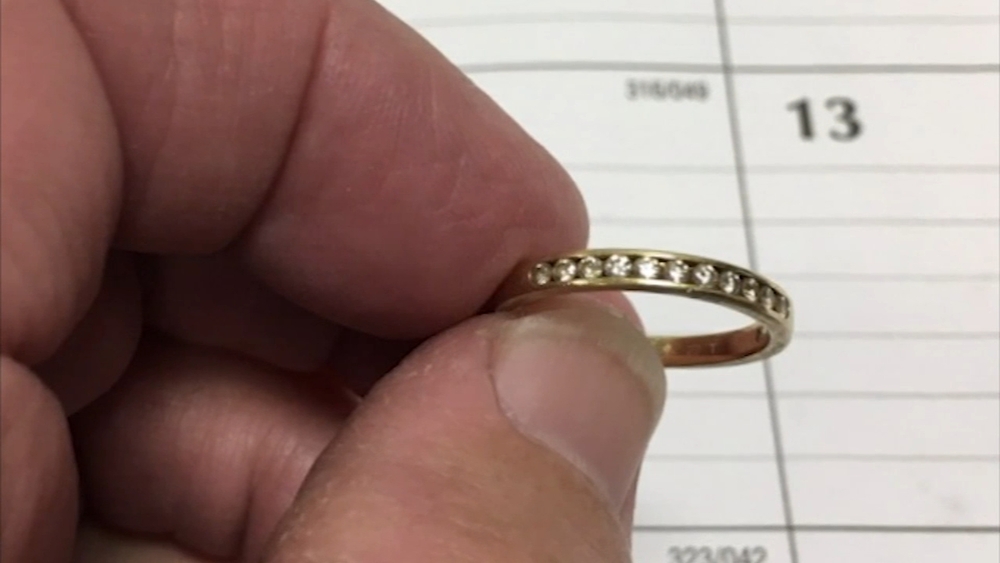 Wedding ring flushed down toilet recoved 9 years later