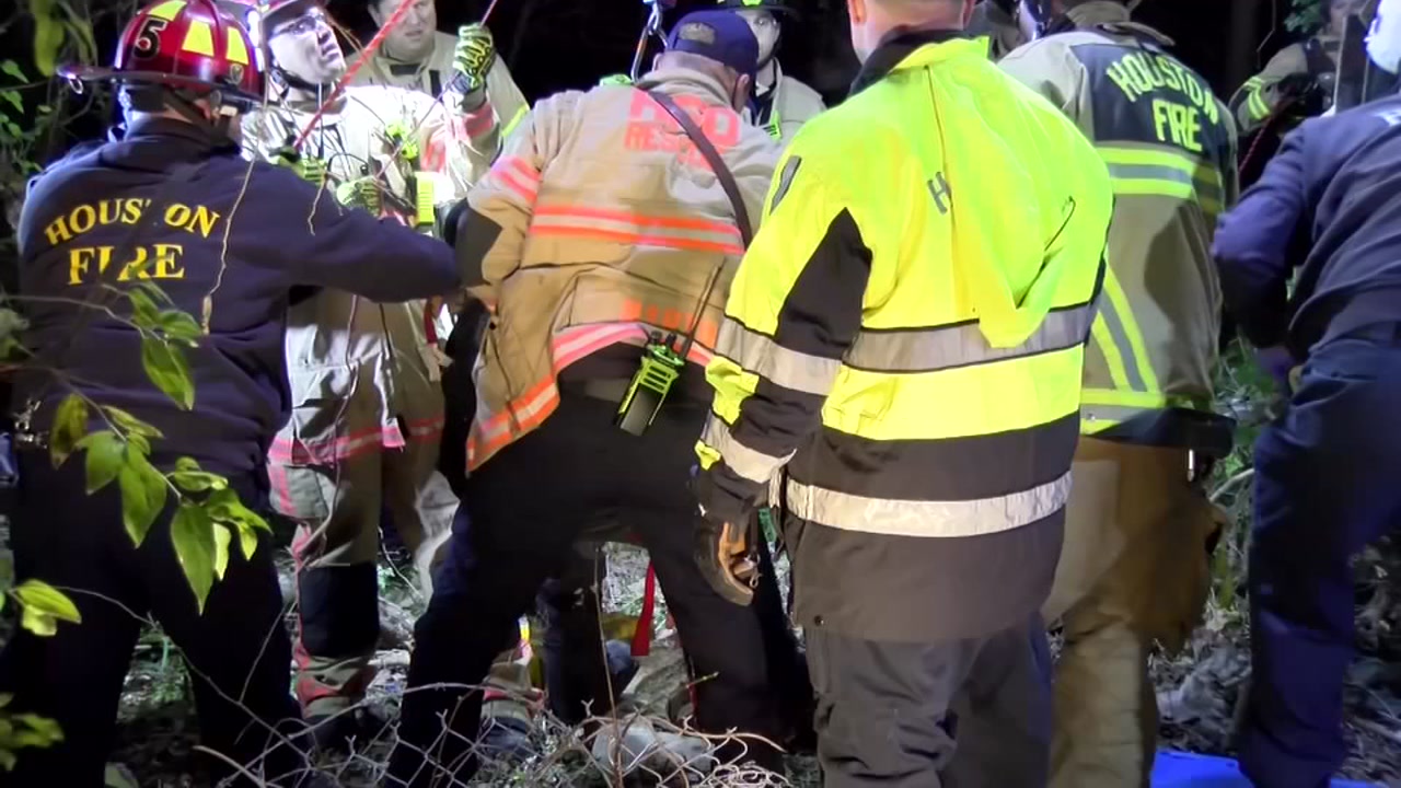 Crews rescue man who fell in manhole