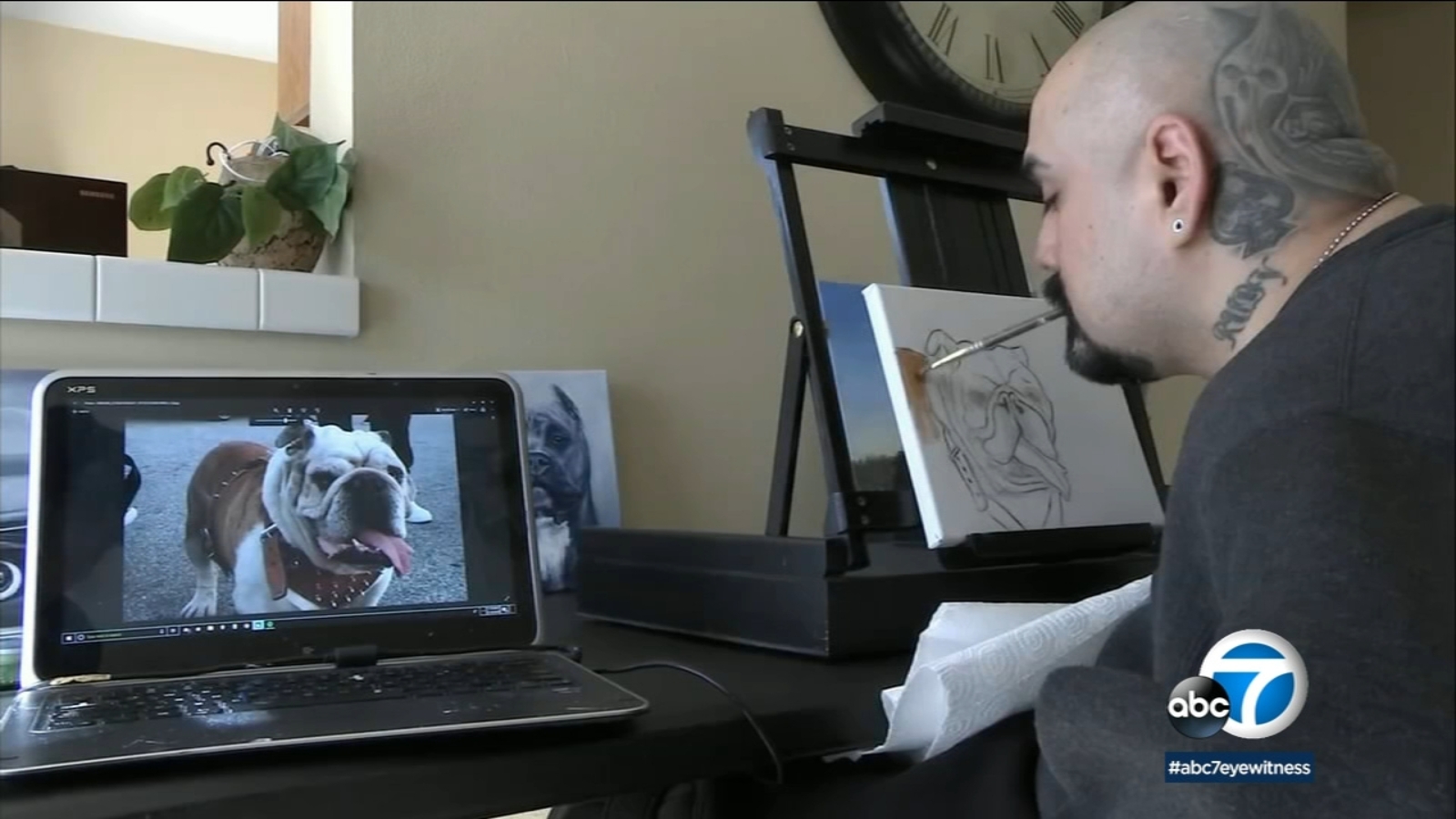 Quadriplegic artist in Whittier defies odds, uses mouth to paint ABC7