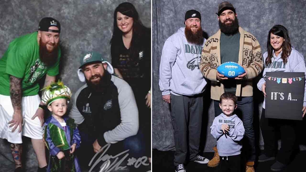 Kelce helps Mini Mummer's family with baby announcement