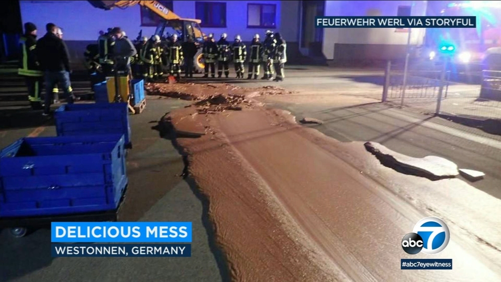 Chocolate factory spill in Germany creates gooey mess