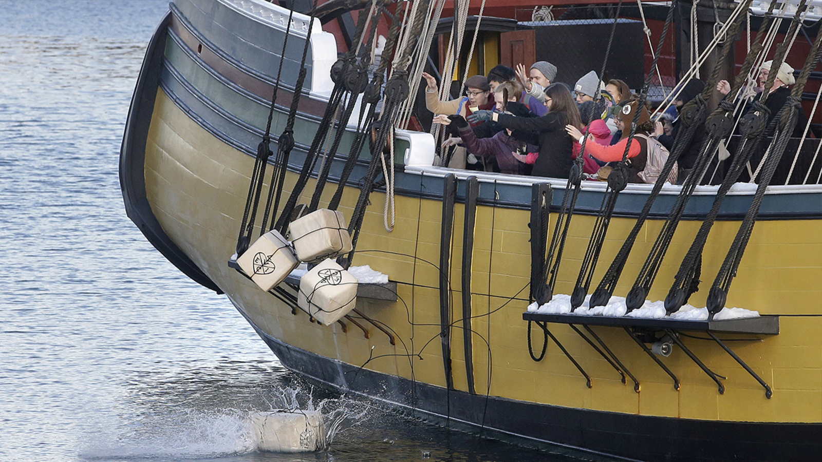 Tea thrown into harbor for anniversary of Boston Tea Party ABC30 Fresno