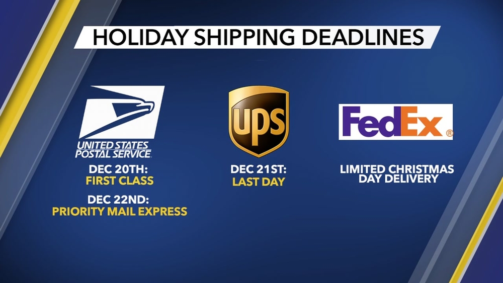 Holiday shipping deadlines 2018