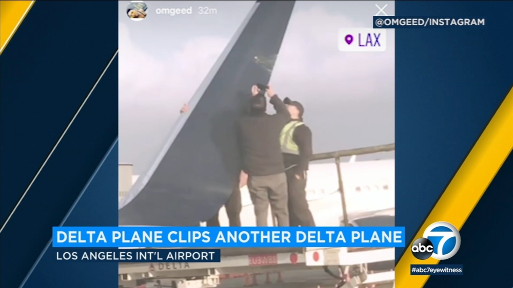 LAX flights delayed after Delta plane clips another