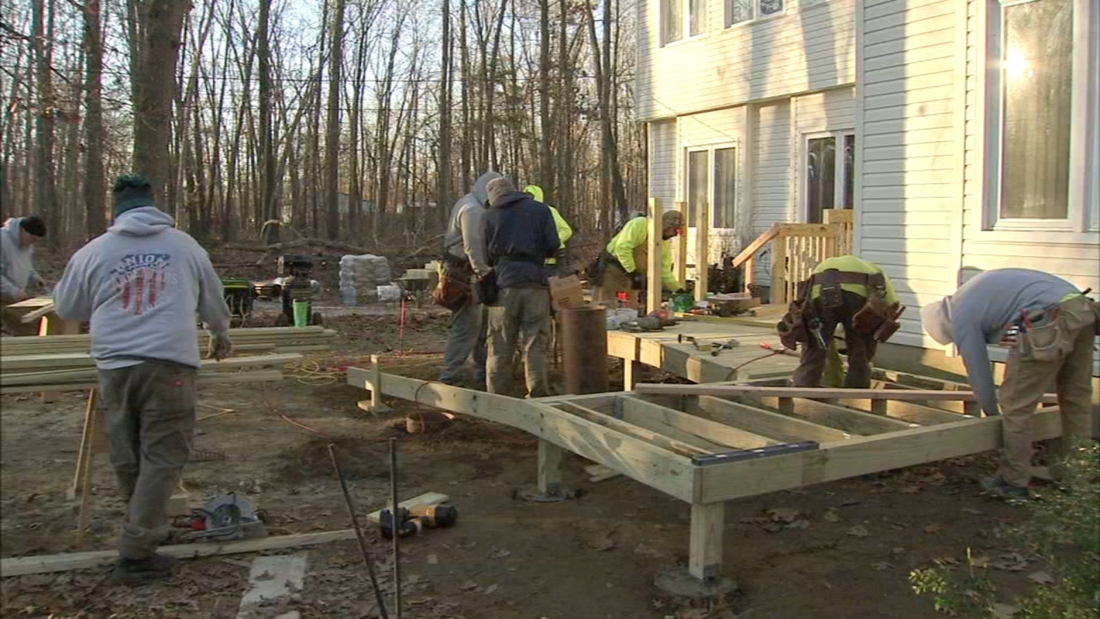 Volunteers build ramp for 2yearold paralyzed in Mays Landing, New