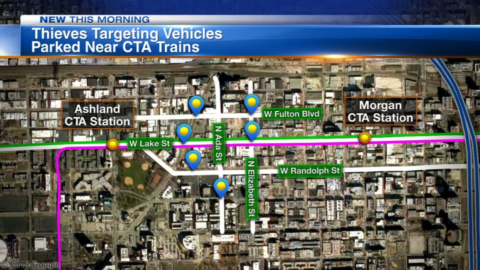 Breakins of cars parked near CTA trains on Chicago's Near West Side