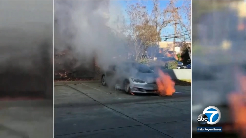 Tesla Model S bursts into flames twice in 1 day in NorCal