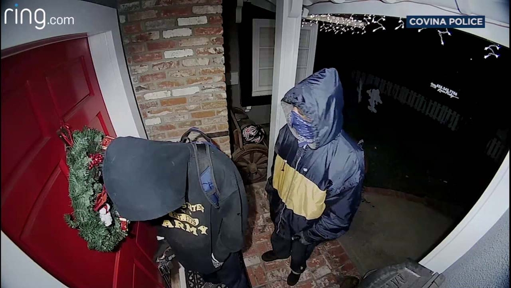 VIDEO: Doorbell cam spots armed men outside Covina home