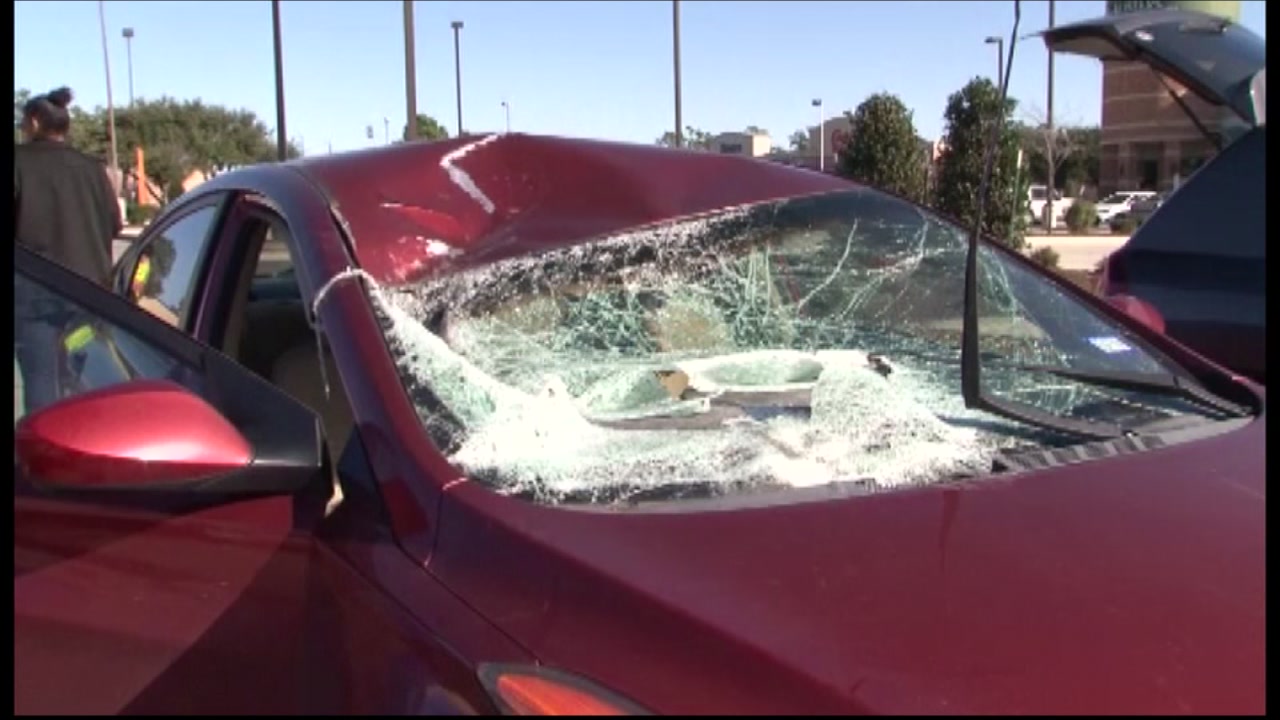 Loose tire smashes vehicle on North Freeway