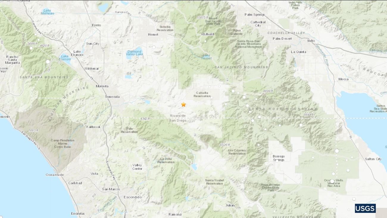 3.5magnitude earthquake strikes near Aguanga in Riverside County, USGS