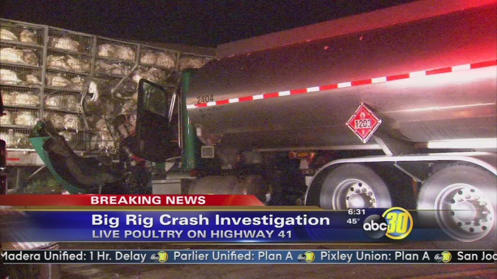 1 killed after 4 trucks crash on Highway 41 in Fresno County ABC30 Fresno 1 killed after 4 trucks crash on Highway 41 in Fresno County ABC30 Fresno