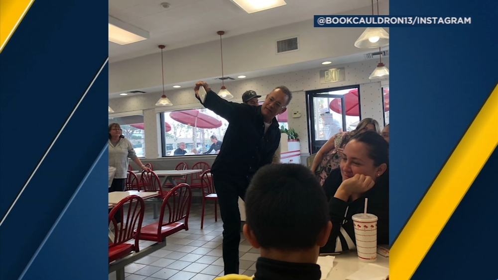 Tom Hanks surprises fans at Fontana In-N-Out