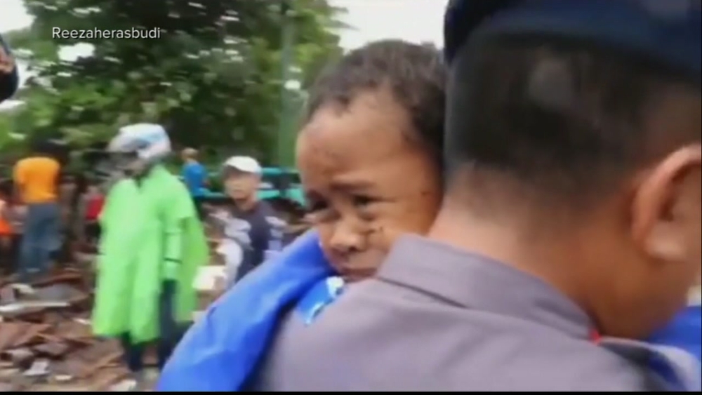 Five year old trapped in Tsunami
