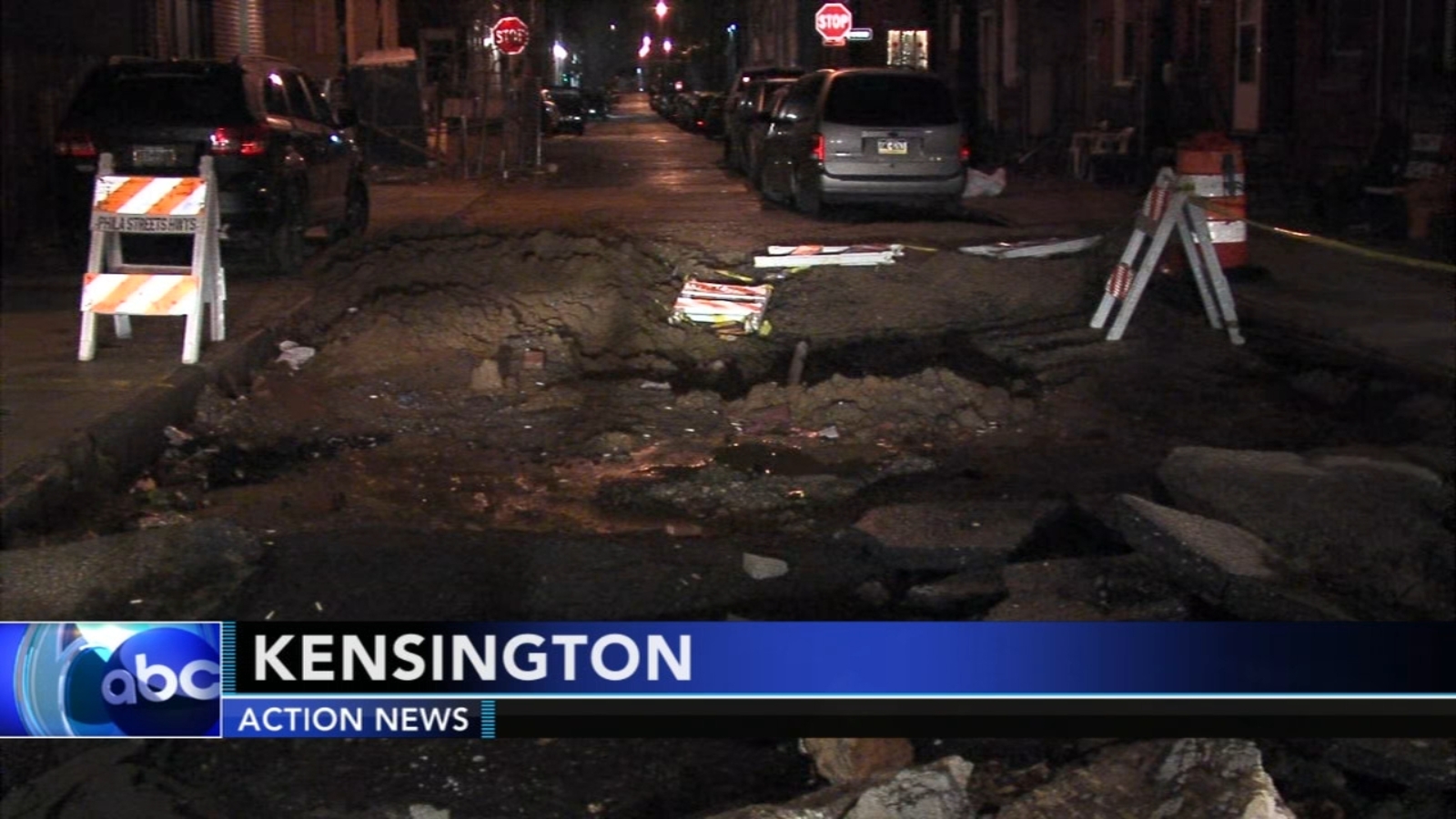 Sinkhole closes down street in Kensington - 6abc Philadelphia