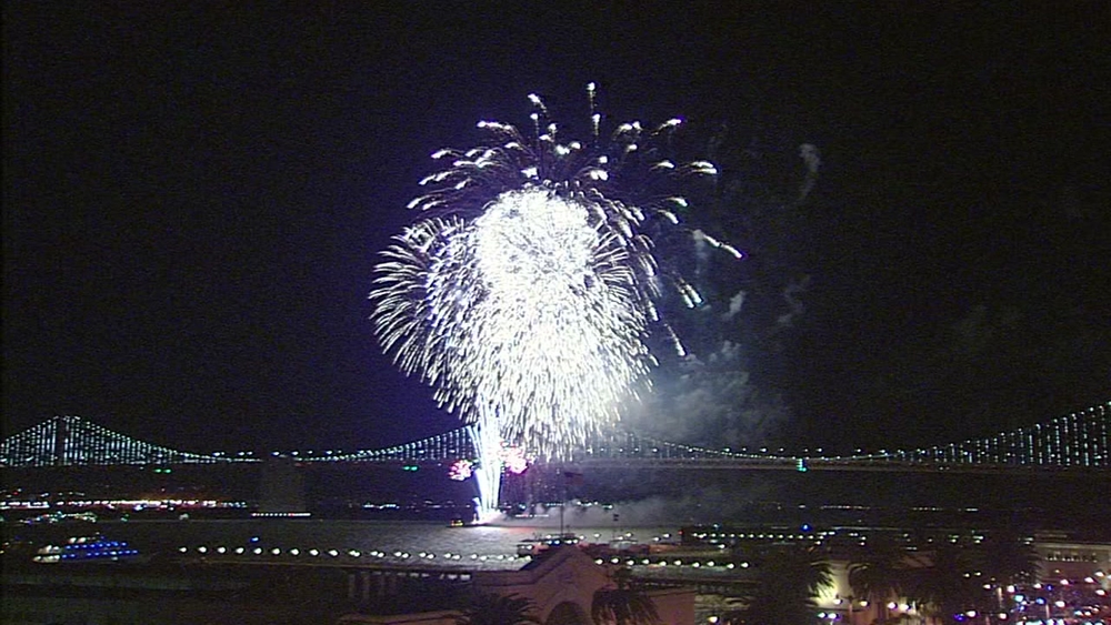 Fireworks over San Francisco for NYE