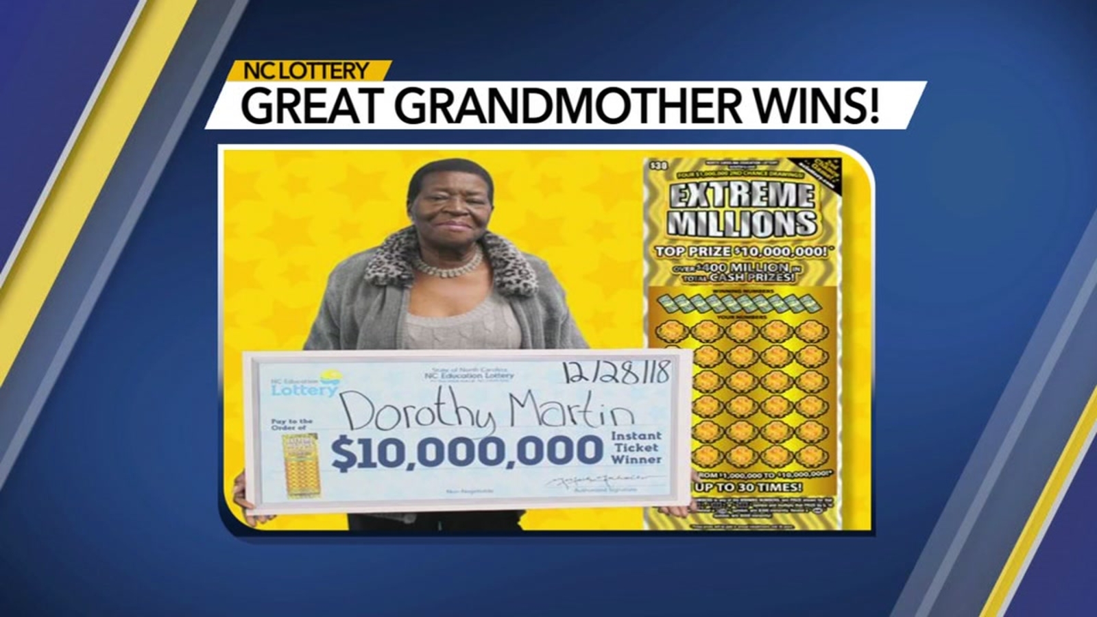 'A miracle' North Carolina greatgrandmother strikes it rich with 10M