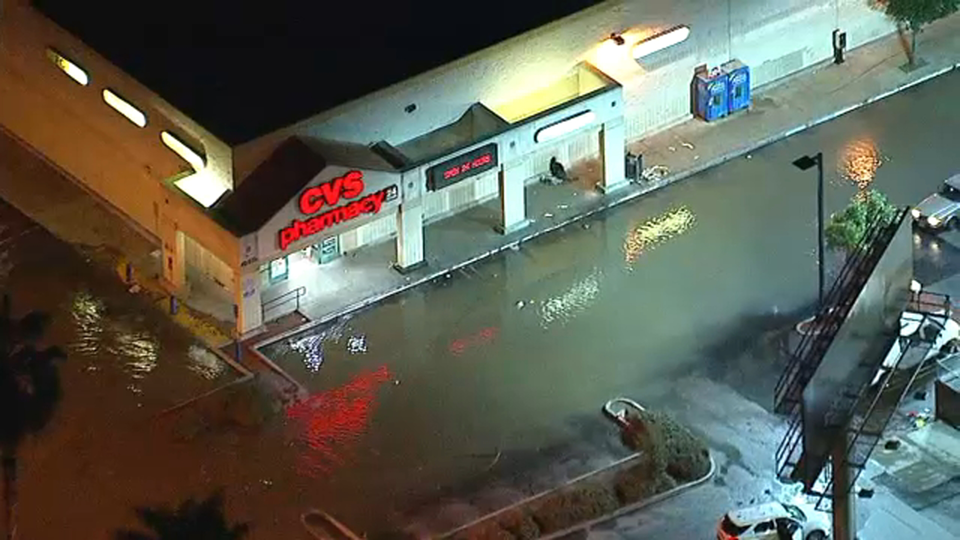Chinatown water main break floods streets, parking lots