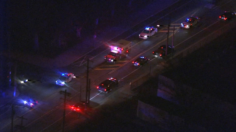 Chopper 6 over procession to hospital for injured motorcycle officer
