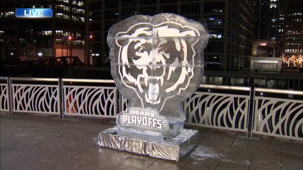 Bears installing ice sculptures across city ahead of playoff game