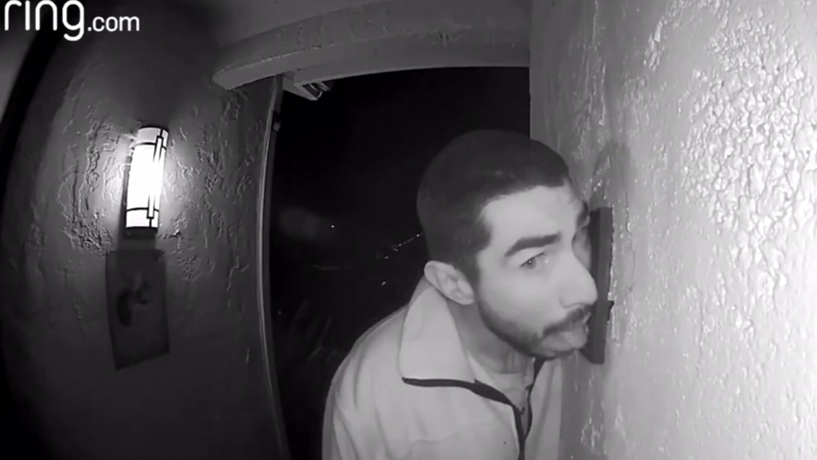 Prowler spent three hours licking doorbell at California home