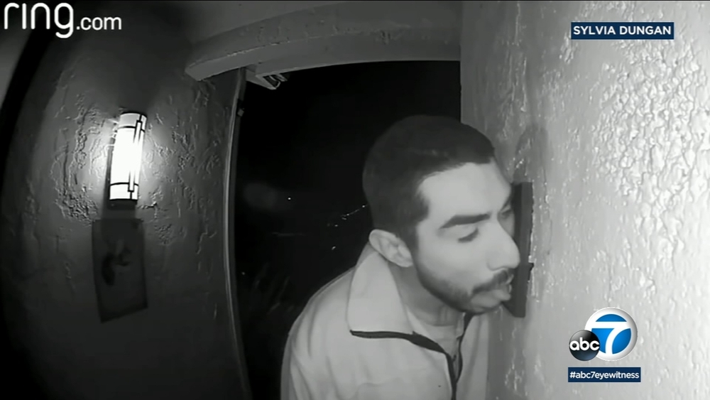 VIDEO: Prowler spends 3 hours licking doorbell at CA home