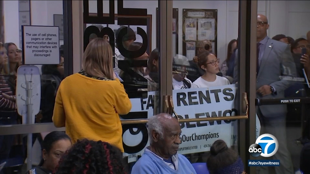 Residents, business owners protest large rent increases in Inglewood
