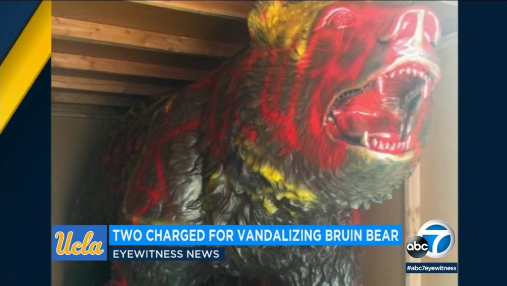 2 charged for vandalizing UCLA Bruin bear statue