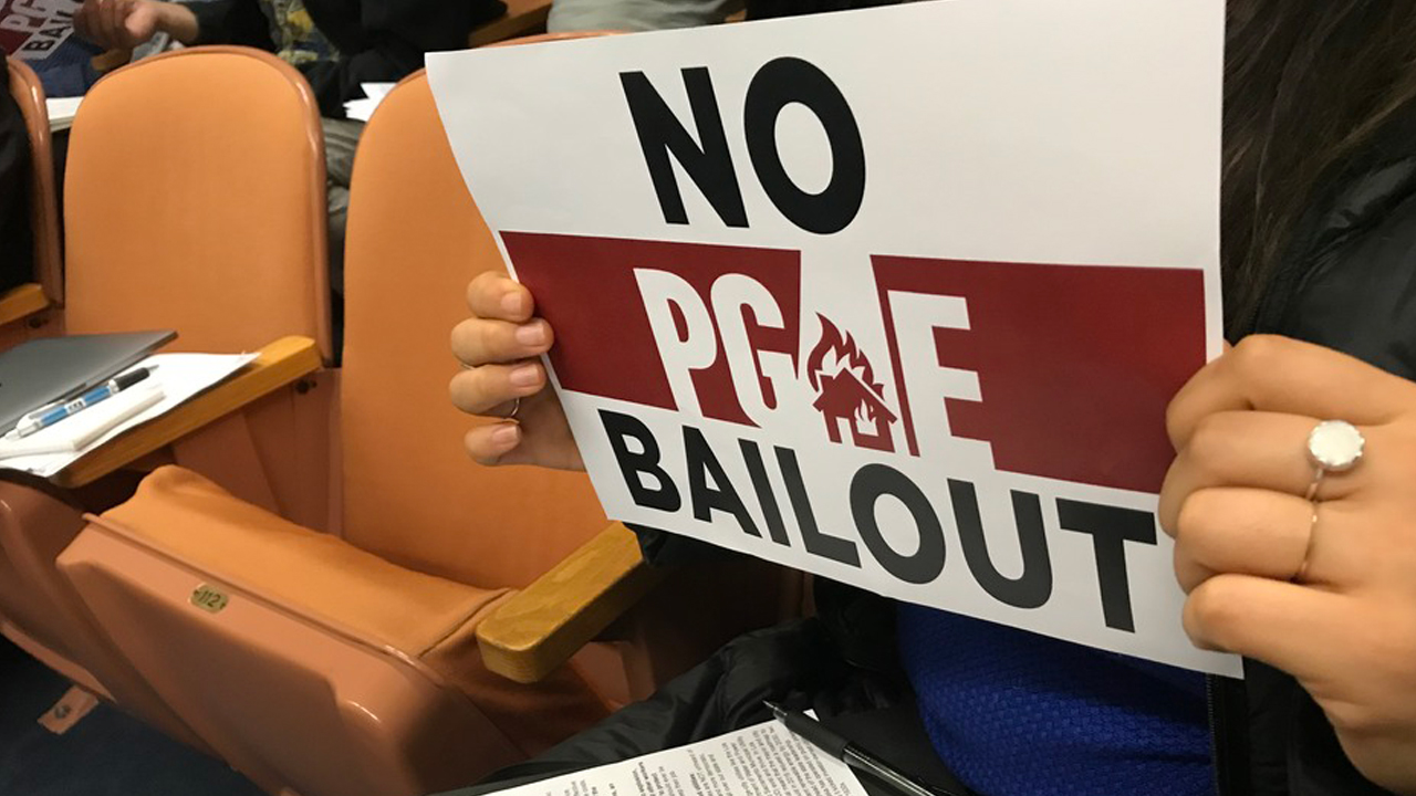 Angry protest held over PG&E wildfire plans