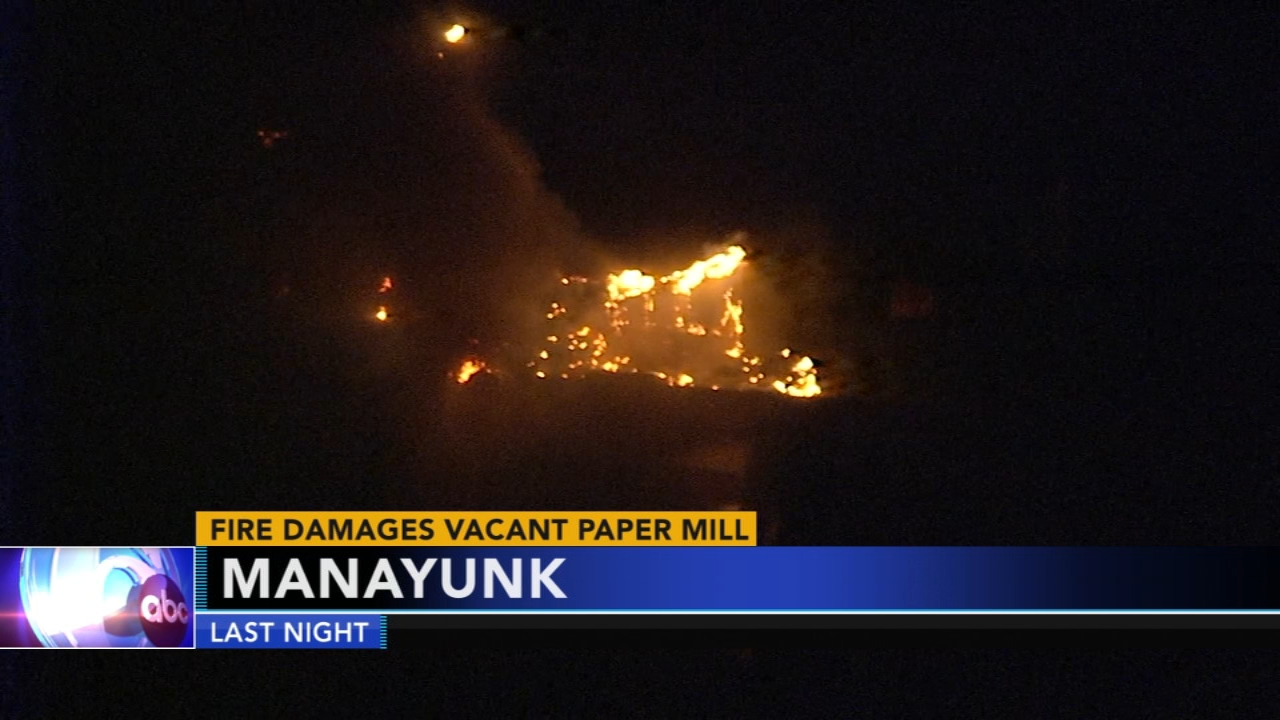 Fire damages vacant Manayunk paper mill