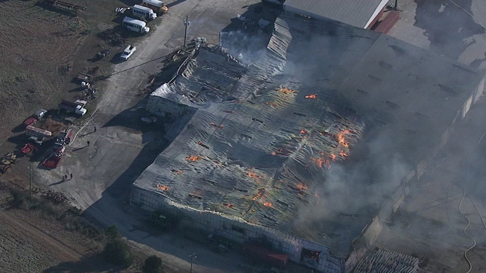 Hemp warehouse catches fire in Franklin County
