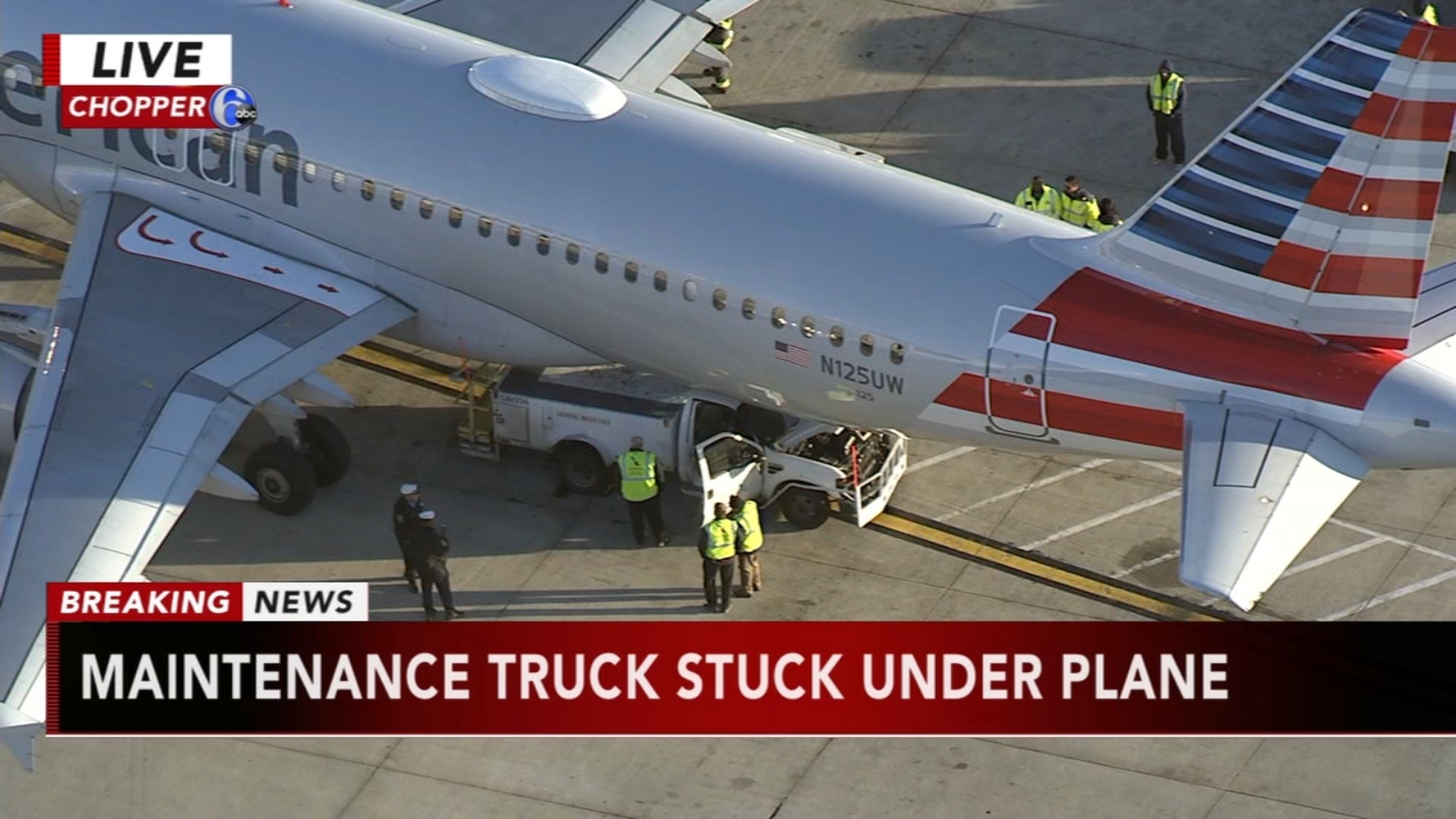 Maintenance truck crashes into Raleighbound plane at Philadelphia