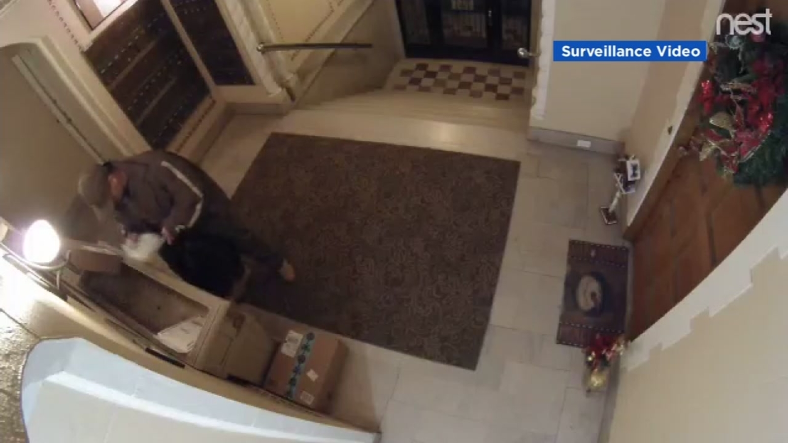 VIDEO Person dressed in delivery driver uniform caught stealing