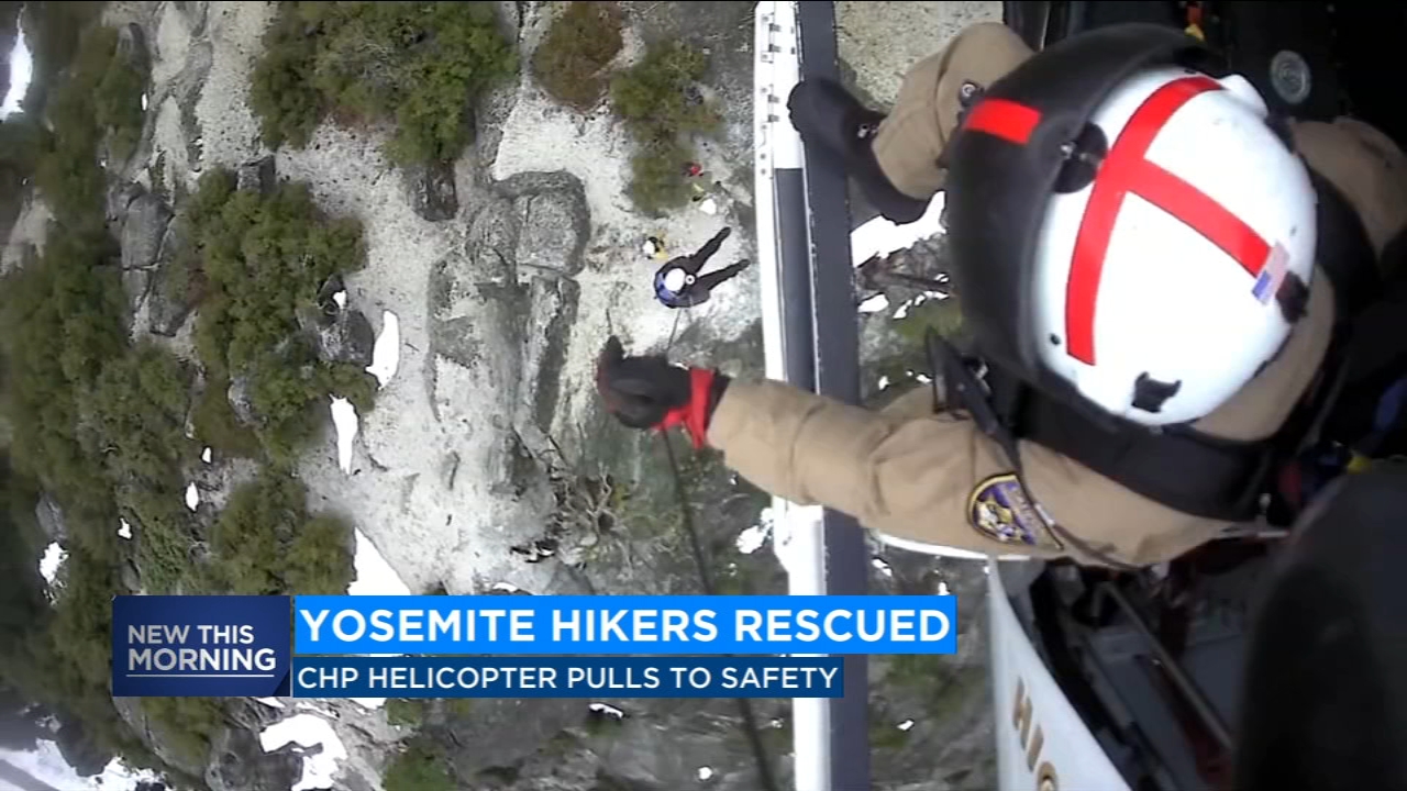 CHP rescues two hikers stranded on edge of cliff in Yosemite