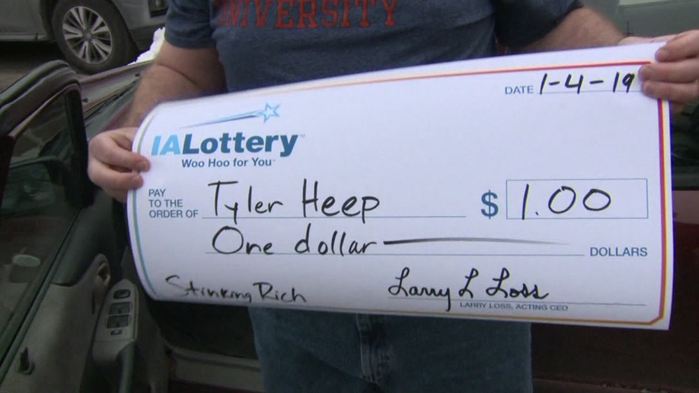 Iowa man wins $1 in lottery, gets millionaire treatment