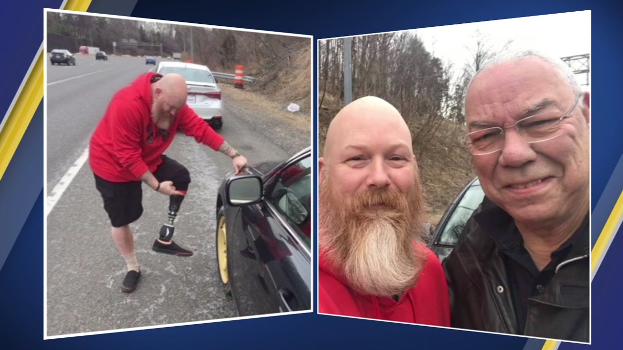 Veteran stops to help Gen. Colin Powell