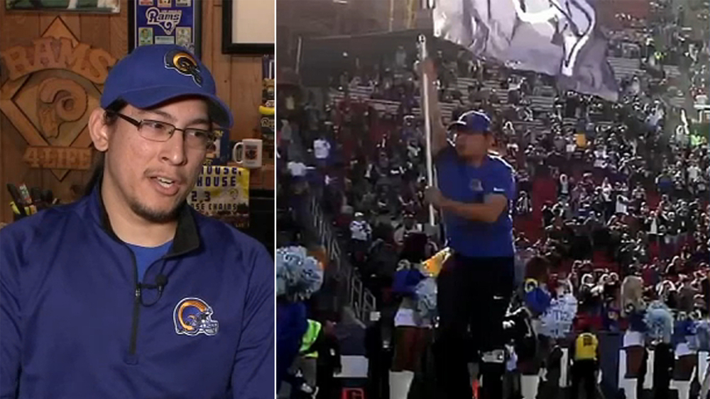LA Rams flag team member being flown out to Super Bowl 53