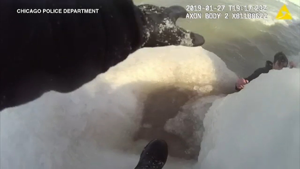 Bodycam video captures CPD rescue of man in Lake Michigan