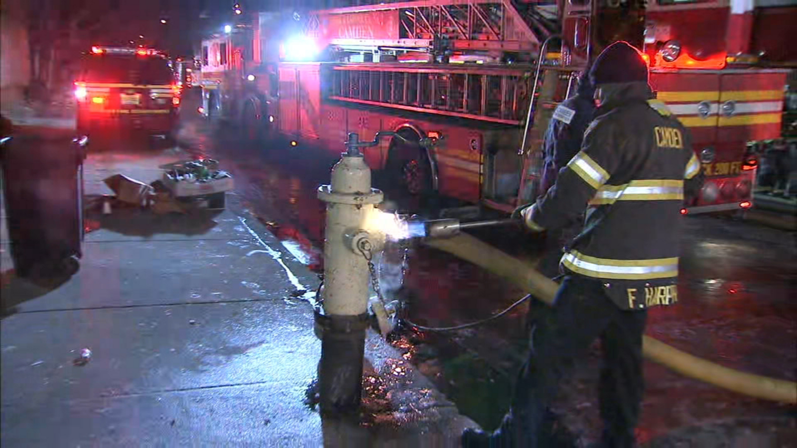 Blowtorch used to thaw frozen hydrants during fire in New Jersey