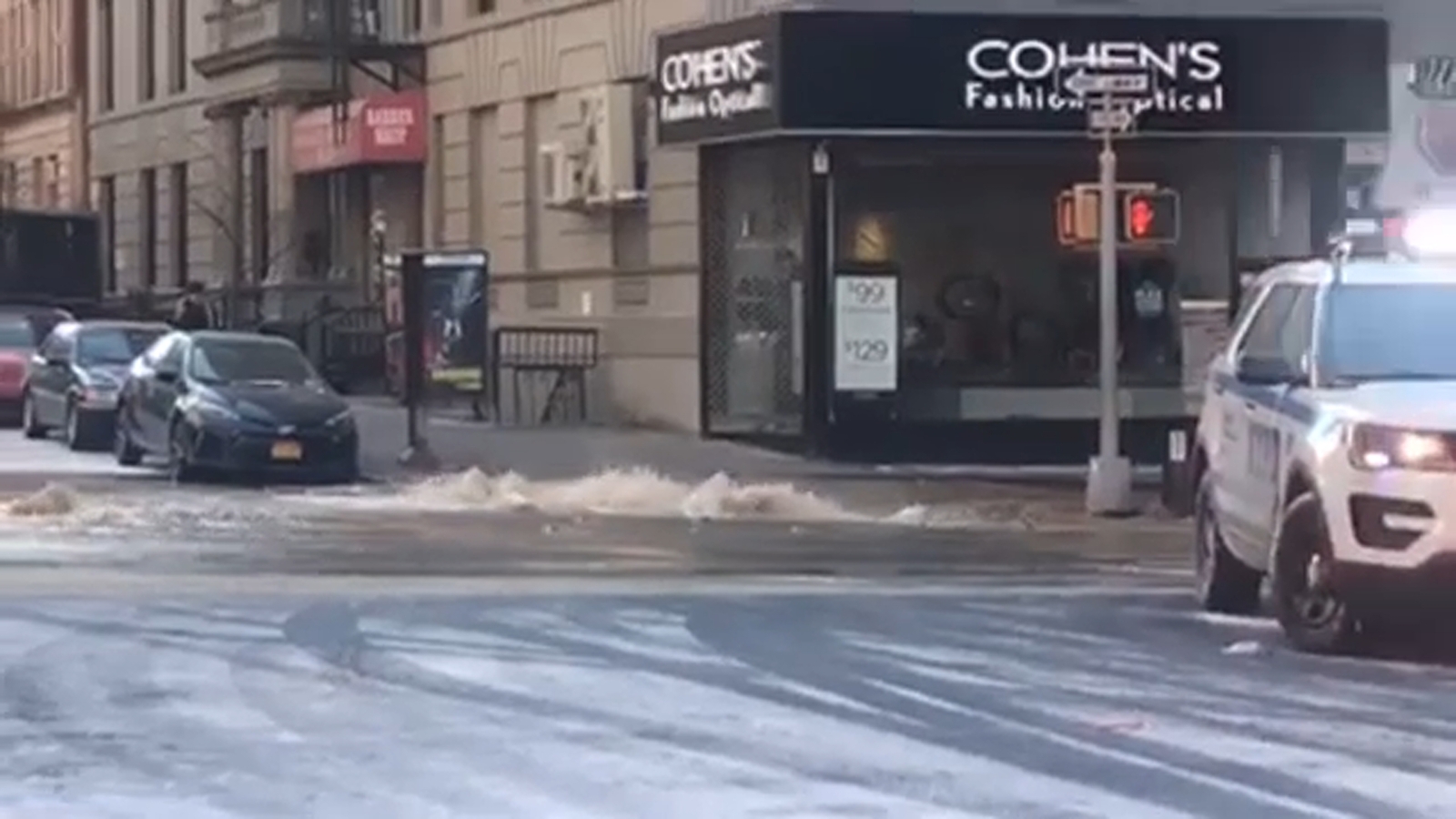 Water main break floods Upper West Side intersection - ABC7 New York
