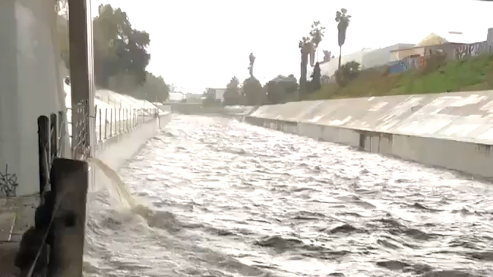 VIDEO: Ballona Creek rages through Culver City