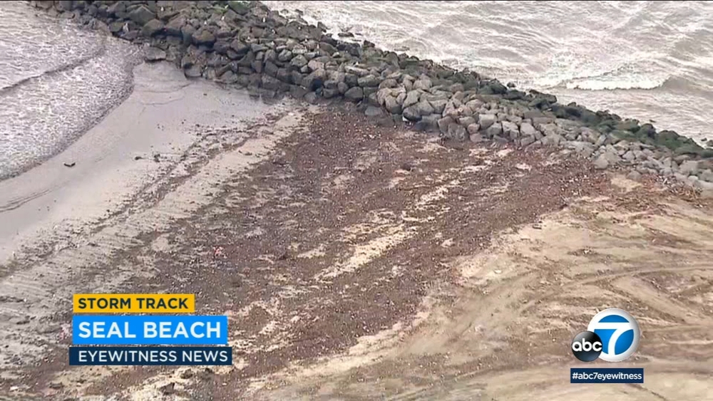 Seal Beach littered with trash after series of storms