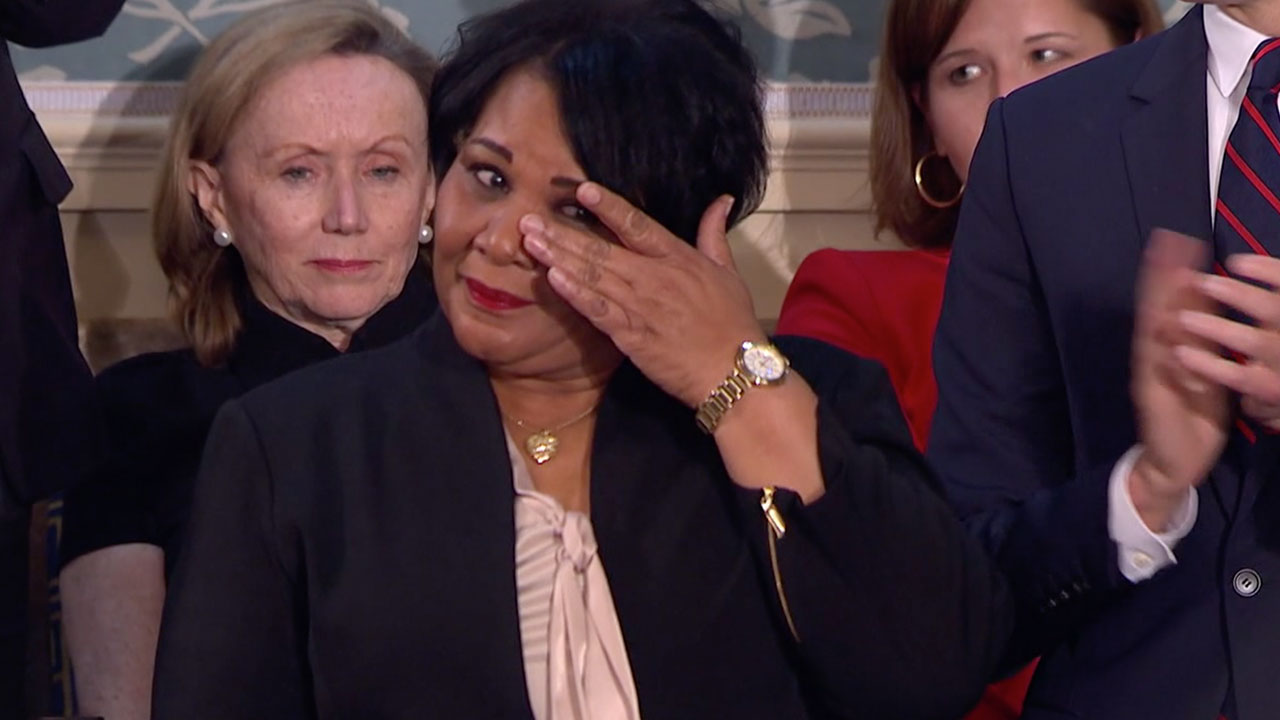 Pardoned inmate Alice Johnson moved to tears by SOTU praise
