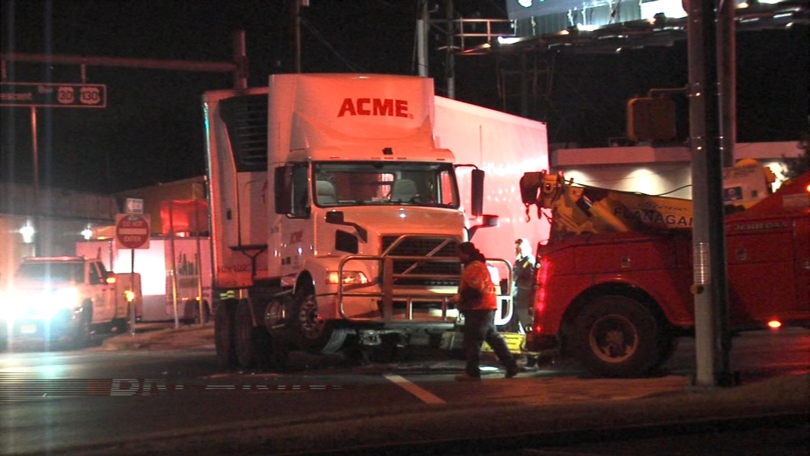 Fuel spills onto road after crash in Pennsauken Township, New Jersey