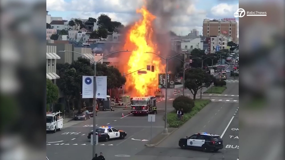 VIDEO: Huge flames seen from possible gas explosion in SF