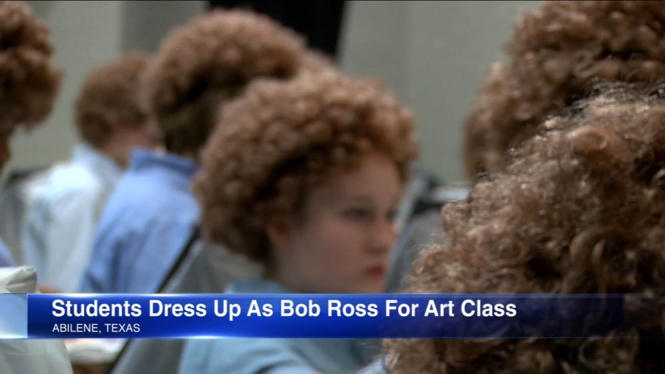 Texas Students Don Wigs In Tribute To Late Painter Bob Ross